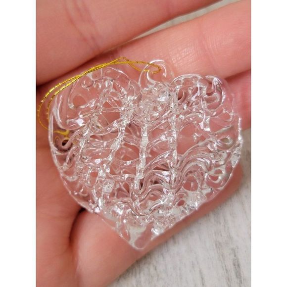 Clear acrylic woven heart ornaments Xmas decor - Picture 3 of 4